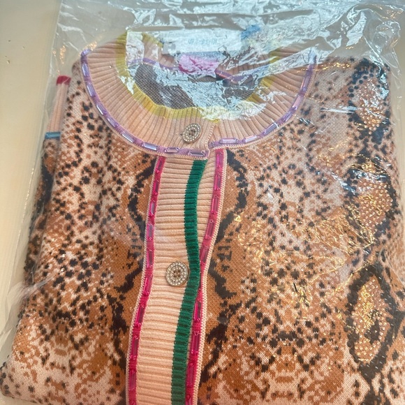 QUEEN OF SPARKLES Multicolor Snake Print Cardigan - NWT - Picture 9 of 12